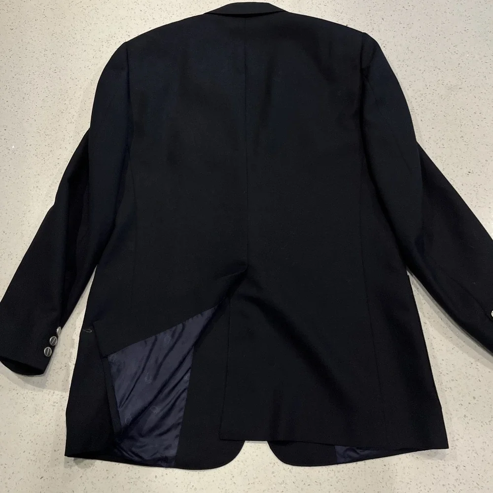 Vtg Christian Dior Monsieur Men's Size 44L Jacket Blazer Blue Silver Button